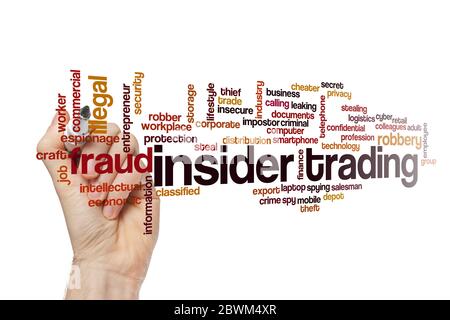 Insider trading word cloud concept on white background Stock Photo