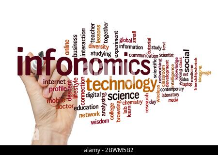 Infonomics word cloud concept on white background Stock Photo