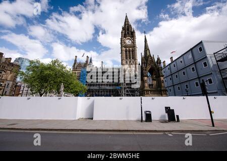 Manchester Town hall undergoes renovation works. Stock Photo