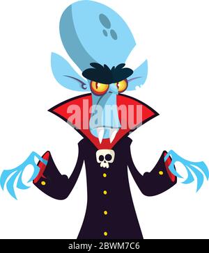Cute cartoon vampire smiling. Vector illustration Stock Vector