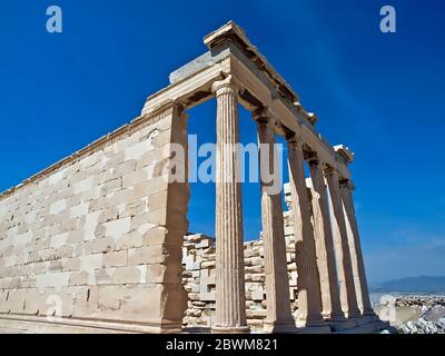 Temple of the famous Acropolis in Athens in Greece Stock Photo