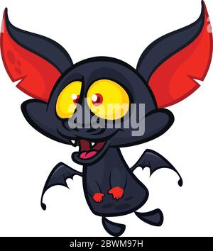 Cartoon funny flying bat. Halloween vector illustration Stock Vector ...