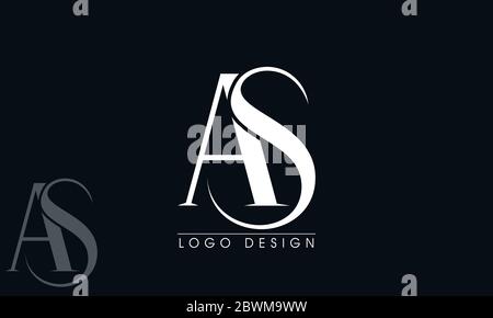 Monogram Initials AS SA simple letter negative space minimalist logo design Stock Vector