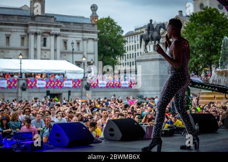 LONDON, ENGLAND - JULY 06: Billy Porter during Pride In London 2019. Pride In London is the UK’s biggest, most diverse Pride which provides a platform Stock Photo