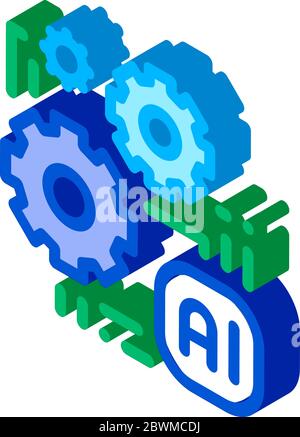 Artificial Intelligence Ai Chip isometric icon vector illustration Stock Vector