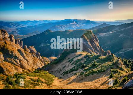 A sunny day in the romanian mountains Stock Photo - Alamy
