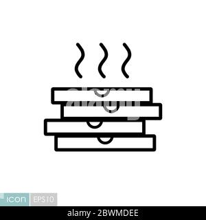 Stock vector icon of four boxes for pizza Stock Vector