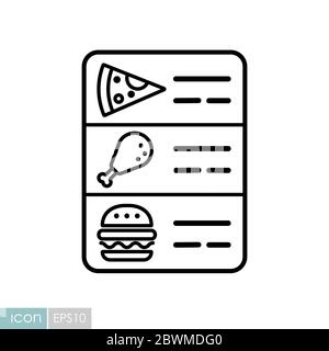 Online food menu vector icon Stock Vector