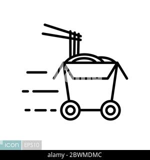 Wheeled wok box vector icon Stock Vector