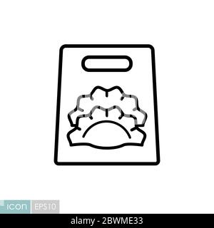 Fast food delivery take away paper bag icon. Stock Vector