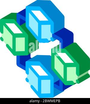 digital transformation tech isometric icon vector illustration Stock ...