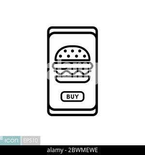 Fast food app delivery service vector icon Stock Vector