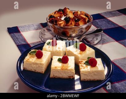 Cheesecake Squares Stock Photo