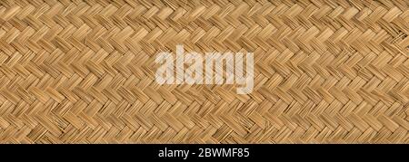 Woven light bamboo mat texture background banner Stock Photo