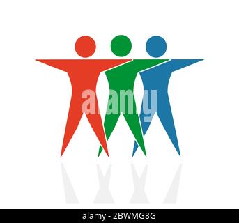 group of abstract colorful personages Stock Vector