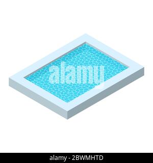 Rectangular Pool Vector Realistic rectangular pool. Isometric vector illustration of the pool ...
