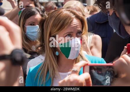 Roma, Italy. 02nd June, 2020. Giorgia Meloni, leader of Fratelli d'Italia (Photo by Matteo Nardone/Pacific Press) Credit: Pacific Press Agency/Alamy Live News Stock Photo