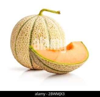 Ripe melon isolated on white background Stock Photo