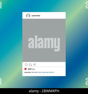 social network photo frame on colorful background,ui template,stock vector illustration Stock Vector