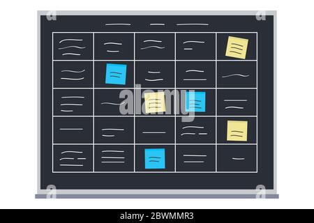 Agile planning - white board with blank sticky note papers for writing task  Stock Vector Image & Art - Alamy