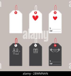 Love gift label template,valentine's day or wedding card, vector illustraion Stock Vector