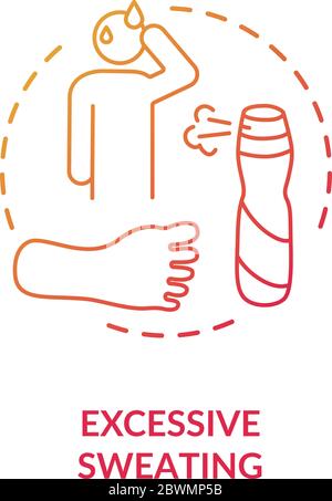 Excessive sweating concept icon Stock Vector