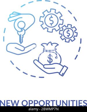 New opportunities blue gradient concept icon Stock Vector