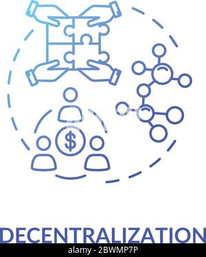 Decentralization blue gradient concept icon Stock Vector