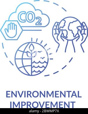 Environmental improvement blue gradient concept icon Stock Vector