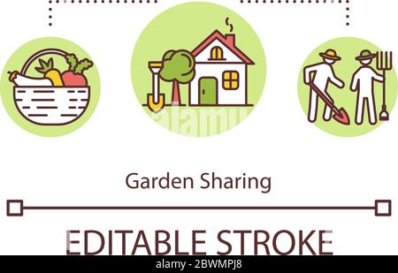 Garden sharing concept icon Stock Vector