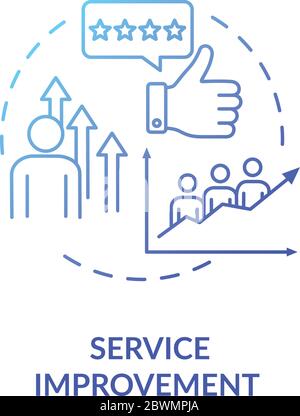 Service improvement blue gradient concept icon Stock Vector
