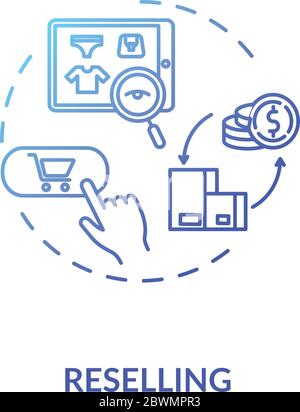 Reselling blue gradient concept icon Stock Vector