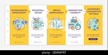 Collaborative economy benefits onboarding vector template Stock Vector