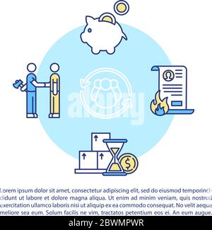 Collaborative economy pros and cons concept icon with text Stock Vector