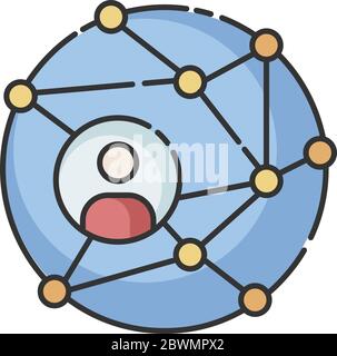 Networking RGB color icon Stock Vector