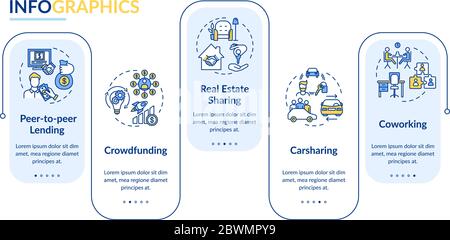 Sharing economy vector infographic template Stock Vector