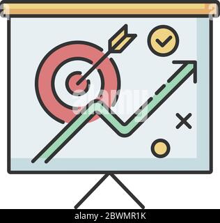 Marketing strategy RGB color icon Stock Vector