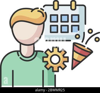 Event manager RGB color icon Stock Vector