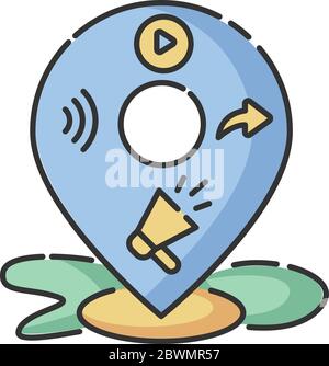 Local mass media RGB color icon Stock Vector