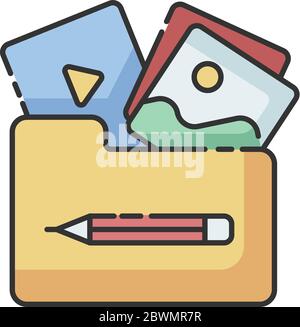 plan folder color icon vector color illustration Stock Vector Image ...