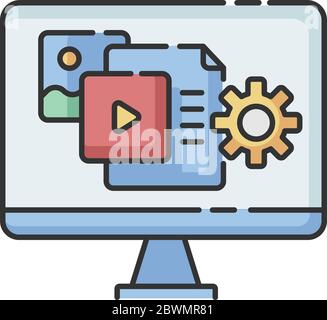 Content manager RGB color icon Stock Vector