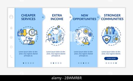 Sharing economy advantages onboarding vector template Stock Vector