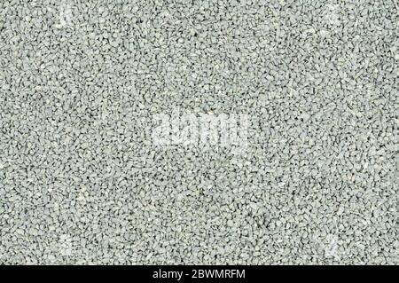 Fine grey gravel background used as track ballast for model railways Stock Photo