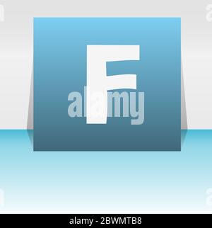 letter F in the web button. web icon logo design template elements Stock Photo