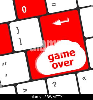 Computer keyboard with game over key - technology background Stock Photo