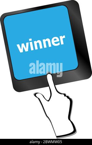 Winner Upper Key random keyboard keys isolated on white background Stock Photo - Alamy
