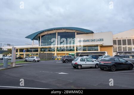 Aerogare Das Lajes, Lajes International Airport Terminal Building Terceira Island The Azores Portugal Stock Photo