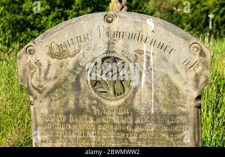 Victorian gravestone, Blackburn cemetery. Stock Photo