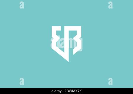 eb logo design . abstract letter eb in the shield with clean and modern logo style . vector illustration eps10 Stock Vector