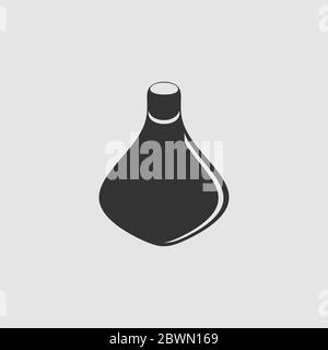 Amphora icon flat. Black pictogram on grey background. Vector illustration symbol Stock Vector